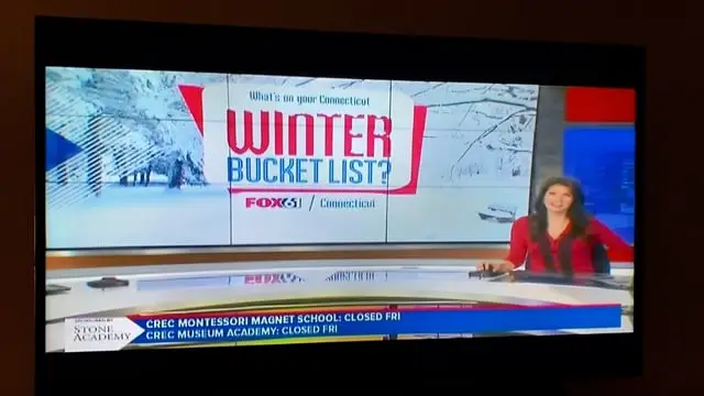 The FOX61 Winter Bucket List segment on TV